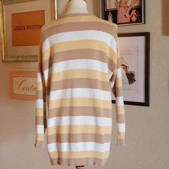 Joan Vass - Striped‎ Oversize Tunic Sweater - Picture 5 of 5